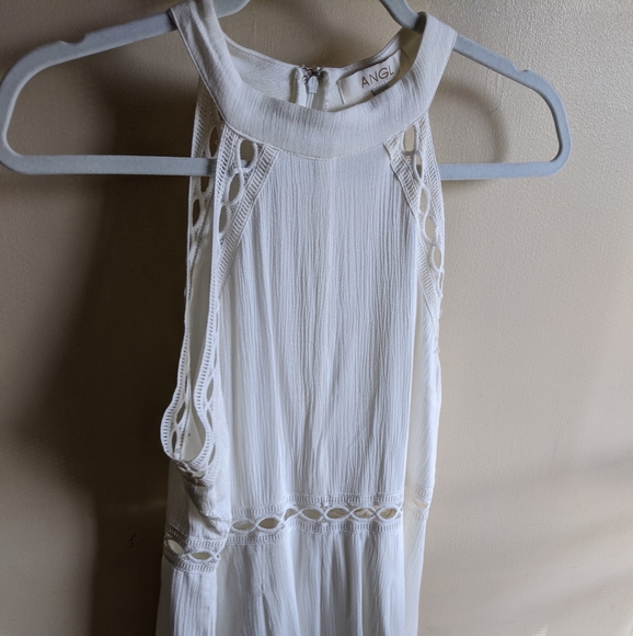 🤍ANGL Greek Goddess Romper Halter in White NWOT - Picture 6 of 8